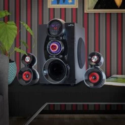 5.1-Channel Bluetooth Surround Sound Speaker System in Red by BEFREE SOUND -Eaton Sales befree sound home theater systems 98592798m 1f 1000
