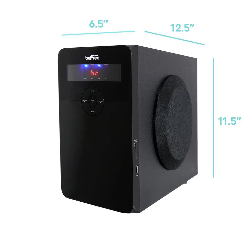 5.1-Channel Surround Sound Bluetooth Speaker System in Black by BEFREE SOUND 7 5.1-Channel Surround Sound Bluetooth Speaker System in Black by BEFREE SOUND - Image 5