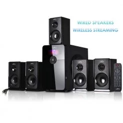 5.1-Channel Surround Sound Bluetooth Speaker System in Black by BEFREE SOUND 10 5.1-Channel Surround Sound Bluetooth Speaker System in Black by BEFREE SOUND -Eaton Sales befree sound home theater systems 98595499m c3 1000