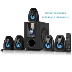 5.1-Channel Surround Sound Bluetooth Speaker System in Blue by BEFREE SOUND -Eaton Sales befree sound stereo systems 98592793m c3 1000