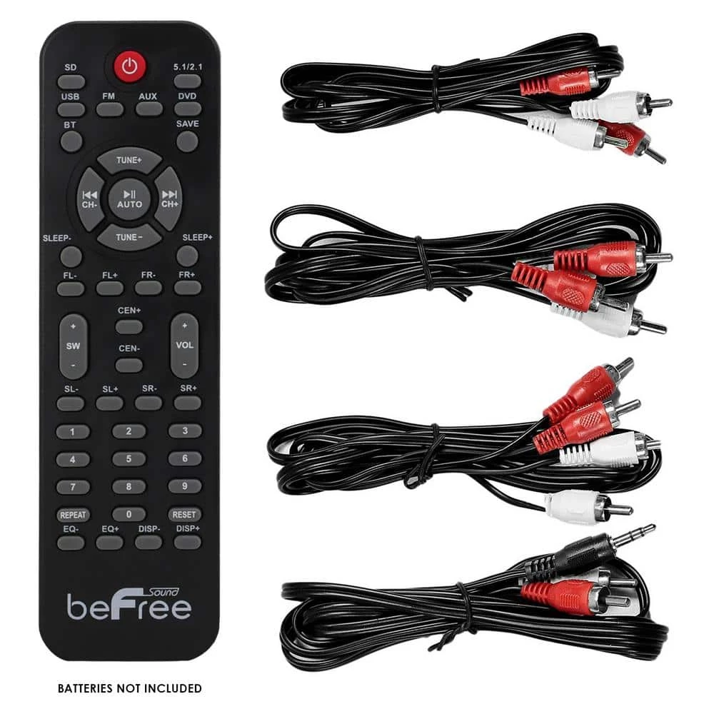 5.1-Channel Surround Sound Bluetooth Speaker System in Black and Red by BEFREE SOUND 7 5.1-Channel Surround Sound Bluetooth Speaker System in Black and Red by BEFREE SOUND - Image 5