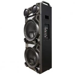 12 in. Rechargeable Double Subwoofer Portable Bluetooth Party Speaker by BEFREE SOUND -Eaton Sales black befree sound portable audio video 985105301m a0 1000