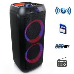 Dual 8 in. Bluetooth Wireless Speaker with Reactive Lights by BEFREE SOUND