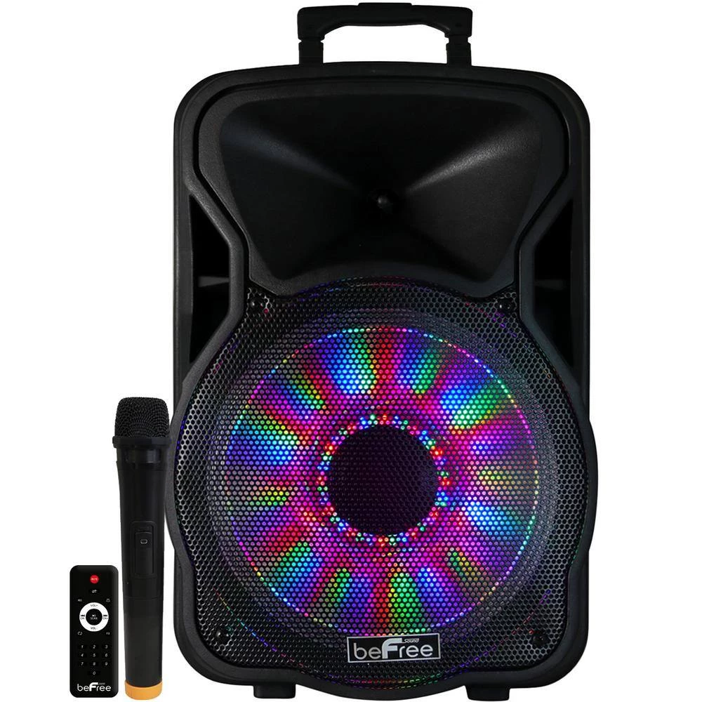 12 in. 2500-Watt Bluetooth Rechargeable Portable Party PA Speaker with Illuminating Lights by BEFREE SOUND 5 12 in. 2500-Watt Bluetooth Rechargeable Portable Party PA Speaker with Illuminating Lights by BEFREE SOUND - Image 3