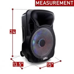 15 in. Bluetooth Rechargeable Party Speaker with Illuminating Lights by BEFREE SOUND -Eaton Sales black befree sound portable audio video 985116031m c3 1000
