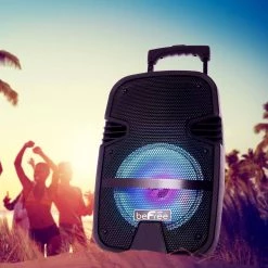8 in. 400-Watt Bluetooth Portable Party PA Speaker System with Illuminating Lights by BEFREE SOUND -Eaton Sales black befree sound portable audio video 985116042m 31 1000