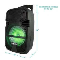 8 in. 400-Watt Bluetooth Portable Party PA Speaker System with Illuminating Lights by BEFREE SOUND -Eaton Sales black befree sound portable audio video 985116042m 4f 1000