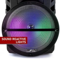 15 in. Bluetooth Portable Party Speaker with LED Lights by BEFREE SOUND -Eaton Sales black befree sound portable audio video 985116044m 66 1000