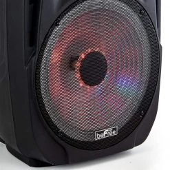 15 in. Portable Bluetooth Speaker with Sound/Volume Reactive Lights by BEFREE SOUND 15 15 in. Portable Bluetooth Speaker with Sound/Volume Reactive Lights by BEFREE SOUND -Eaton Sales black befree sound portable audio video 98592772m 44 1000