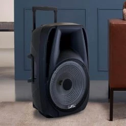 15 in. Portable Bluetooth Speaker with Sound/Volume Reactive Lights by BEFREE SOUND 17 15 in. Portable Bluetooth Speaker with Sound/Volume Reactive Lights by BEFREE SOUND -Eaton Sales black befree sound portable audio video 98592772m 76 1000