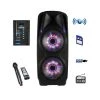 Double 10 in. Subwoofer Portable Bluetooth Party PA Speaker by BEFREE SOUND -Eaton Sales black befree sound portable audio video 98595832m 64 1000