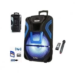 15 in. Rechargeable Bluetooth Portable Party PA Speaker System With SD/FM/USB Inputs by BEFREE SOUND -Eaton Sales black befree sound portable audio video 98597278m 1f 1000