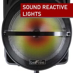 12 in. Bluetooth Rechargeable Portable PA Party Speaker with Reactive LED Lights by BEFREE SOUND -Eaton Sales black befree sound speakers 985112791m 4f 1000