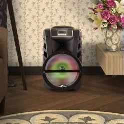 12 in. Bluetooth Rechargeable Portable PA Party Speaker with Reactive LED Lights by BEFREE SOUND -Eaton Sales black befree sound speakers 985112792m 31 1000