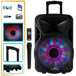 12 in. 2500-Watt Bluetooth Rechargeable Portable Party PA Speaker with Illuminating Lights by BEFREE SOUND 13 12 in. 2500-Watt Bluetooth Rechargeable Portable Party PA Speaker with Illuminating Lights by BEFREE SOUND -Eaton Sales black befree sound speakers 98595925m 31 1000
