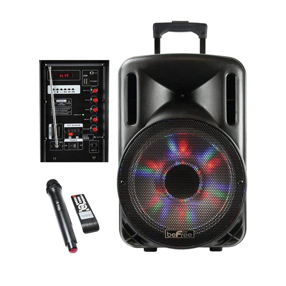12 in. 2500-Watt Bluetooth Portable Party PA Speaker with Illuminating Lights by BEFREE SOUND 3 12 in. 2500-Watt Bluetooth Portable Party PA Speaker with Illuminating Lights by BEFREE SOUND