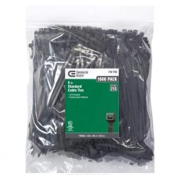 8 in. UV Cable Tie, Black (1000-Pack) by Commercial Electric