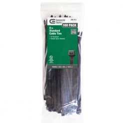 8 in. UV Cable Tie, Black (100-Pack) by Commercial Electric
