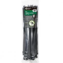 11 in. Twist and Cut Cable Tie, Black (100-Pack) by Commercial Electric