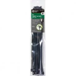 11 in. Twist and Cut Cable Tie, Black (20-Pack) by Commercial Electric