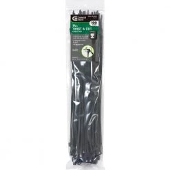 14 in. Twist and Cut Cable Tie, Black (100-Pack) by Commercial Electric
