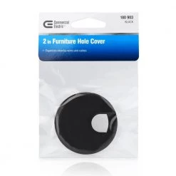 2 in. Furniture Hole Cover, Black by Commercial Electric -Eaton Sales black commercial electric cord covers 2 cover black c3 1000