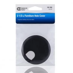 2-1/2 in. Furniture Hole Cover, Black by Commercial Electric -Eaton Sales black commercial electric cord covers cover bk 2 5 c3 1000