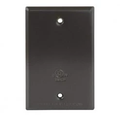 Bronze 1-Gang Weatherproof Blank Cover by Commercial Electric