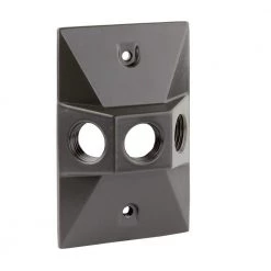 1/2 in. Bronze 1-Gang 3-Holes Weatherproof Cover by Commercial Electric