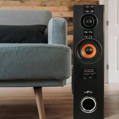 2.1-Channel Dual Bluetooth Tower Speakers by BEFREE SOUND -Eaton Sales brown befree sound portable audio video 98595511m 1f 1000