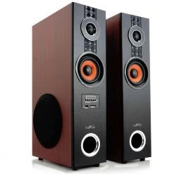 2.1-Channel Dual Bluetooth Tower Speakers by BEFREE SOUND -Eaton Sales brown befree sound portable audio video 98595511m 44 1000