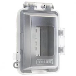 Clear 1-Gang Extra-Duty Non-Metallic While-In-Use Weatherproof Horizontal/Vertical Receptacle Cover by Commercial Electric -Eaton Sales clear commercial electric covers wcw1pc 44 1000