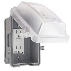 Clear 1-Gang Extra-Duty Non-Metallic While-In-Use Weatherproof Horizontal/Vertical Receptacle Cover by Commercial Electric -Eaton Sales clear commercial electric covers wcw1pc fa 1000