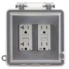 Gray 2-Gang Extra-Duty Non-Metallic While-In-Use Weatherproof Horizontal/Vertical Receptacle Cover by Commercial Electric -Eaton Sales clear commercial electric covers wcw2pc 64 1000
