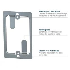 1-Gang Low Voltage Mounting Bracket (5-Pack) by Commercial Electric -Eaton Sales commercial electric accessories 5041 5pk 4f 1000