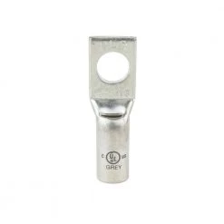 Copper 1-Hole Straight Short Barrel Compression Lug for #4 Stranded Wire, Gray by Commercial Electric