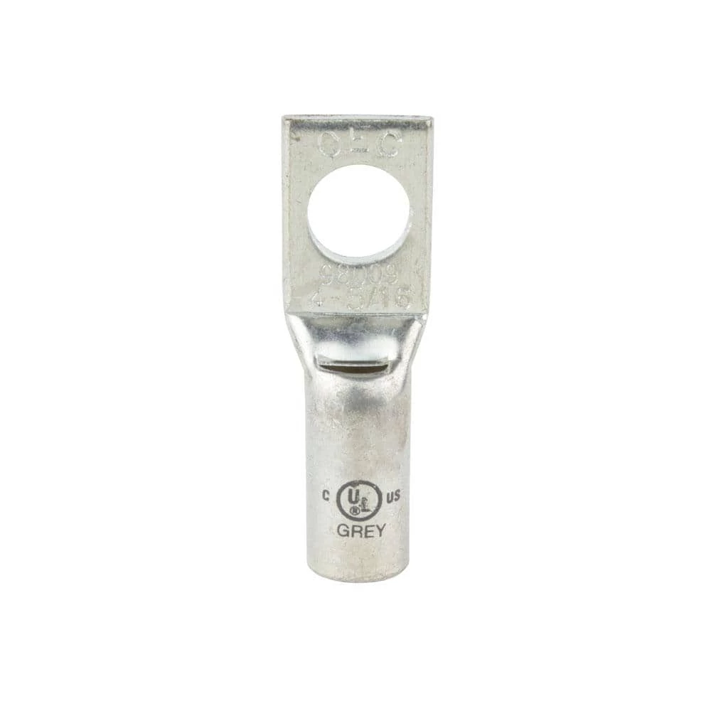 Copper 1-Hole Straight Short Barrel Compression Lug for #4 Stranded Wire, Gray by Commercial Electric 3 Copper 1-Hole Straight Short Barrel Compression Lug for #4 Stranded Wire, Gray by Commercial Electric