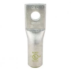 Aluminum 1-Hole Straight Short Barrel Compression Lug for #2/0 Stranded Wire, Olive by Commercial Electric
