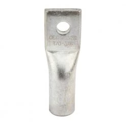 Aluminum 1-Hole Straight Short Barrel Compression Lug for 4/0 Stranded Wire in White by Commercial Electric