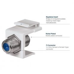 Female to Female F-Connector, White (10-Pack) by Commercial Electric -Eaton Sales commercial electric cable connectors 5010 wh 10 1f 1000