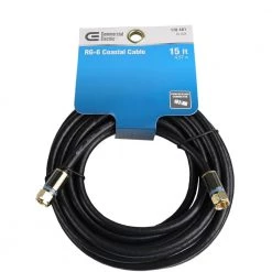 15 ft. RG-6 Coaxial Cable - Black by Commercial Electric -Eaton Sales commercial electric coaxial cables y278901 a0 1000