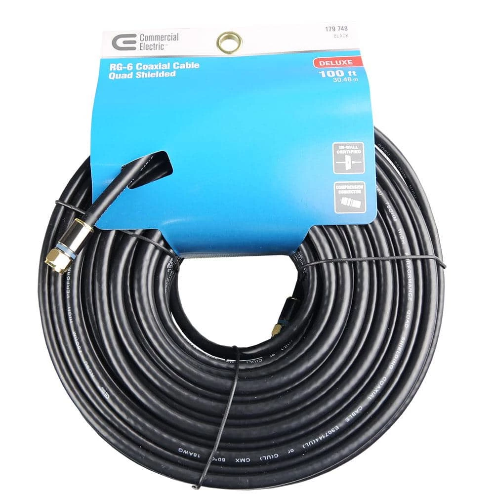 100 ft. RG-6 Quad Shielded Coaxial Cable by Commercial Electric 5 100 ft. RG-6 Quad Shielded Coaxial Cable by Commercial Electric - Image 3