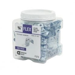 3/8 in. Flexible Metal Conduit (FMC) AC/MC One-Hole Strap (200-Pack) by Commercial Electric -Eaton Sales commercial electric conduit fittings ffs1s 38 200 fa 1000
