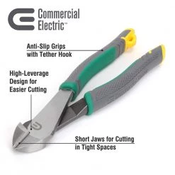 8 in. Diagonal Wire Cutting Pliers by Commercial Electric -Eaton Sales commercial electric cutting ce180406 4f 1000
