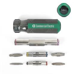 Multi-Bit Screwdriver and Nut Driver by Commercial Electric -Eaton Sales commercial electric electrical screwdrivers nut drivers ce180604 4f 1000