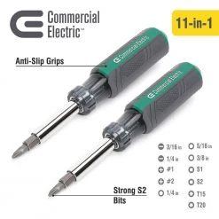 Multi-Bit Screwdriver and Nut Driver (2-Pack) by Commercial Electric 16 Multi-Bit Screwdriver and Nut Driver (2-Pack) by Commercial Electric -Eaton Sales commercial electric electrical screwdrivers nut drivers ce180605 44 1000