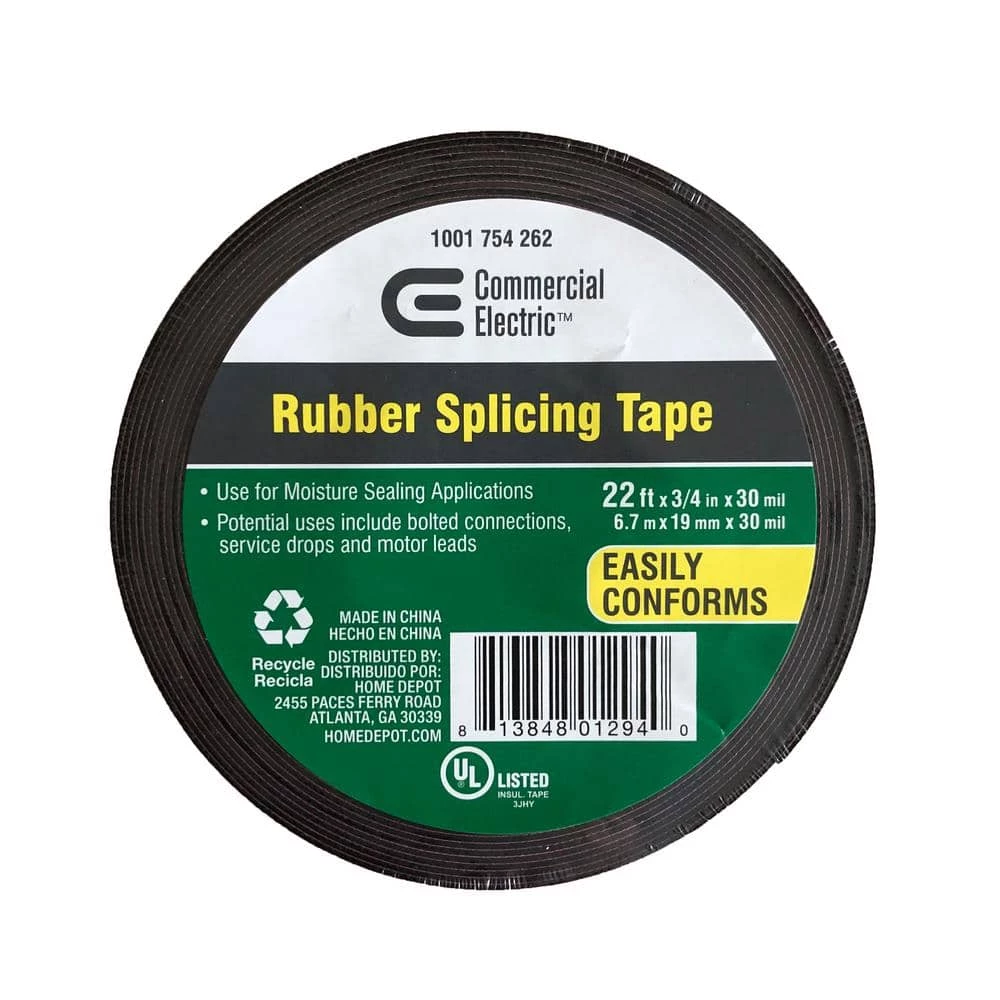 3/4 in. x 22 ft. Rubber Splicing Tape by Commercial Electric 3 3/4 in. x 22 ft. Rubber Splicing Tape by Commercial Electric