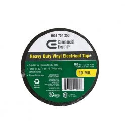 1-1/2 in. x 108 ft. Heavy Duty Tape, Black by Commercial Electric