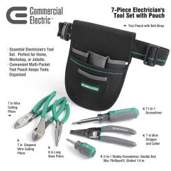 7-Piece Electrician's Tool Set with Pouch by Commercial Electric -Eaton Sales commercial electric electricians tool sets ce180608 76 1000