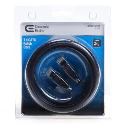 7 ft. 24/7-Gauge 8-Wire CAT6 Ethernet Cable, Black by Commercial Electric 9 7 ft. 24/7-Gauge 8-Wire CAT6 Ethernet Cable, Black by Commercial Electric -Eaton Sales commercial electric ethernet cables 342367 7 a0 1000